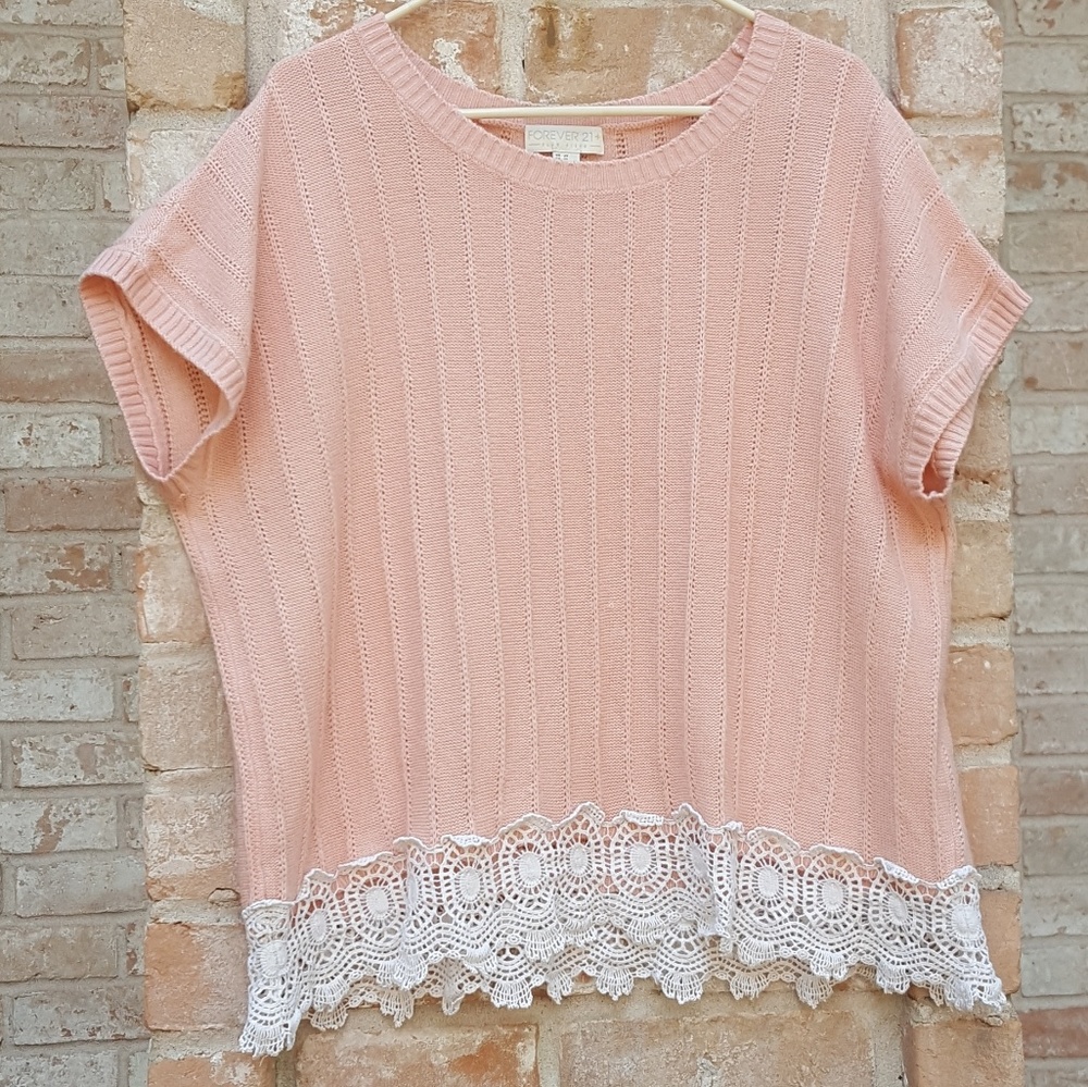 Forever 21+ | pink short sleeve sweater 2X